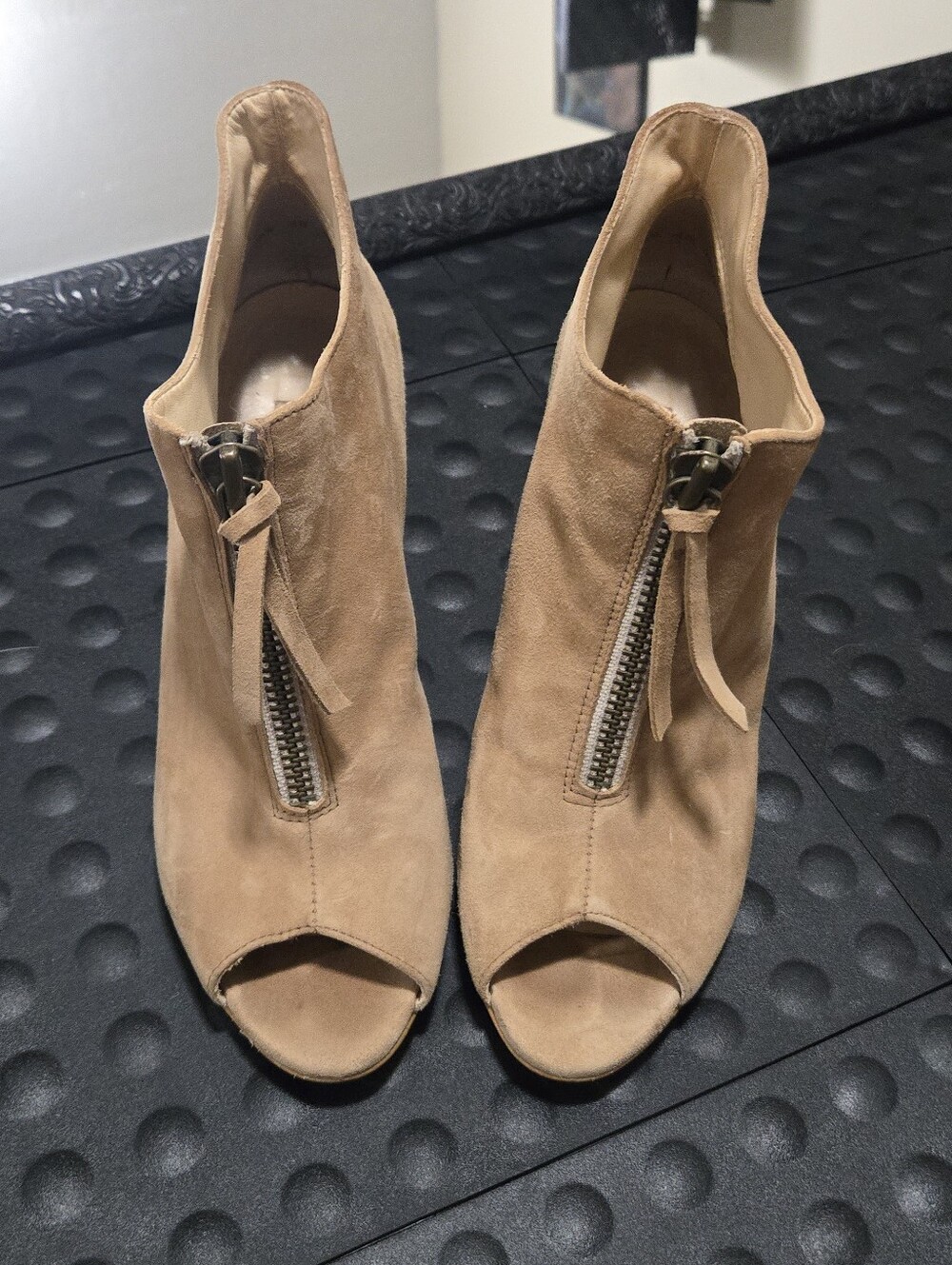 Paul Green Suede Peep-Toe Ankle Booties – UK 6.5 / US 9